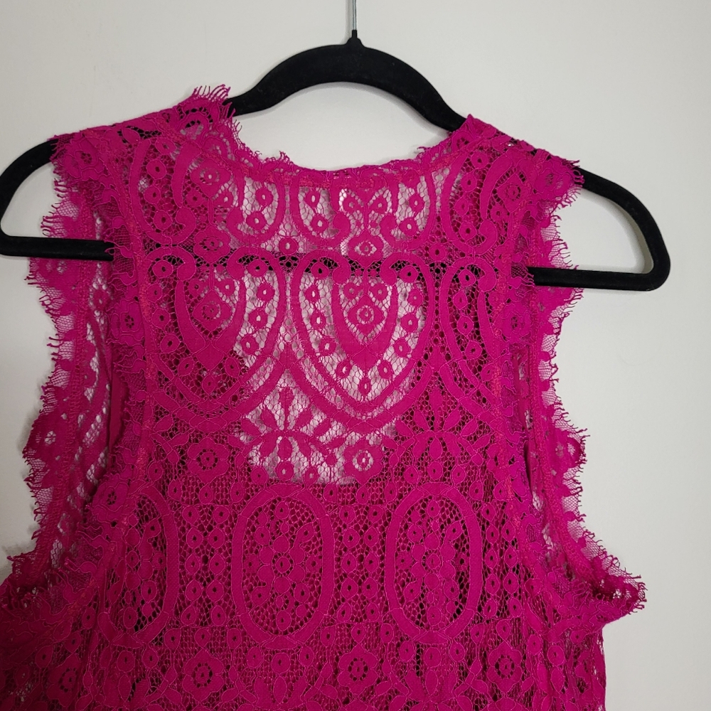 Free People Size S Heart In Two Orchid Fuisha Crochet Lace Mini Dress MRP $108 - Picture 7 of 12